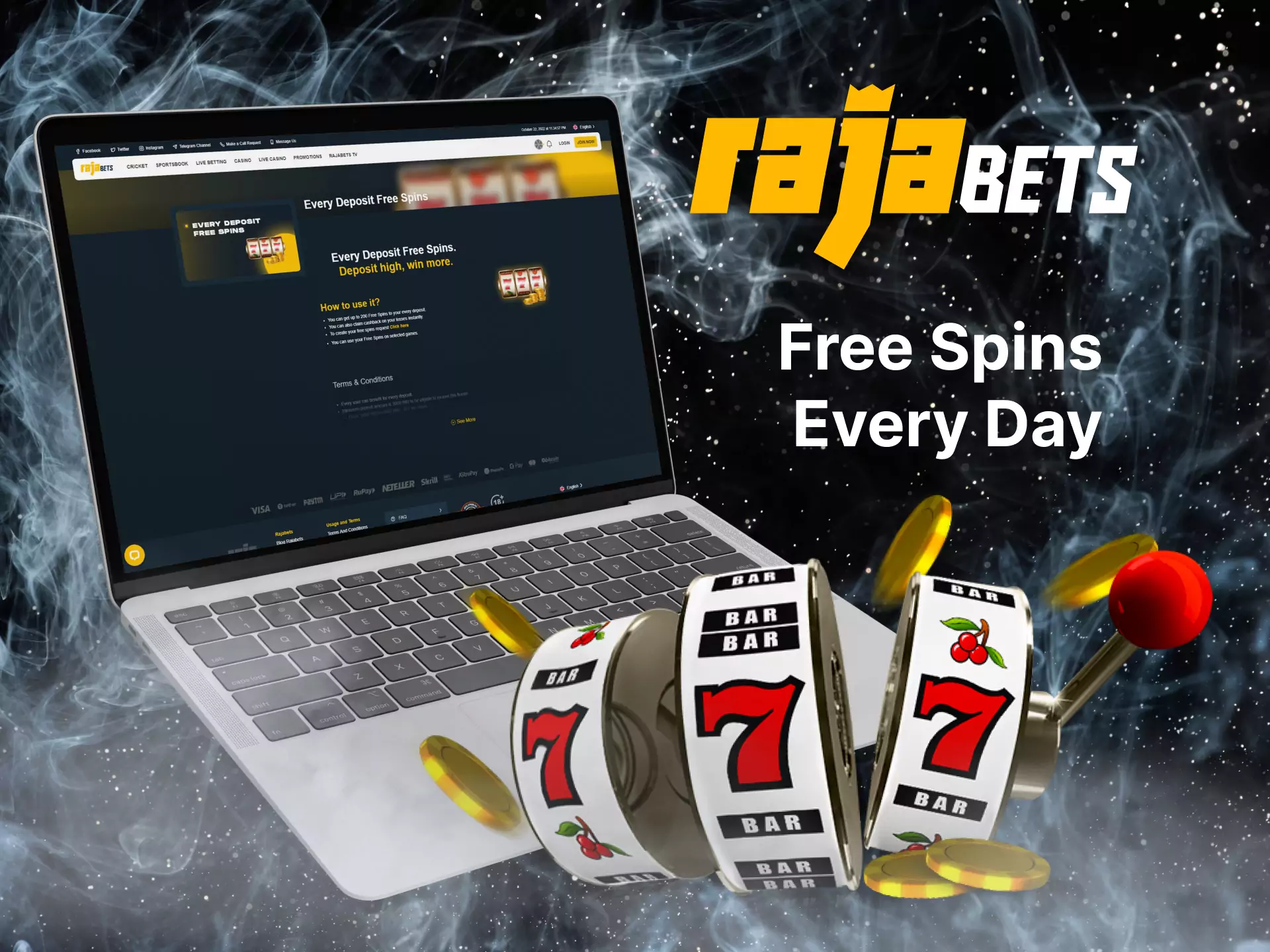 Learn how to use the free spins special bonus in Rajabets.