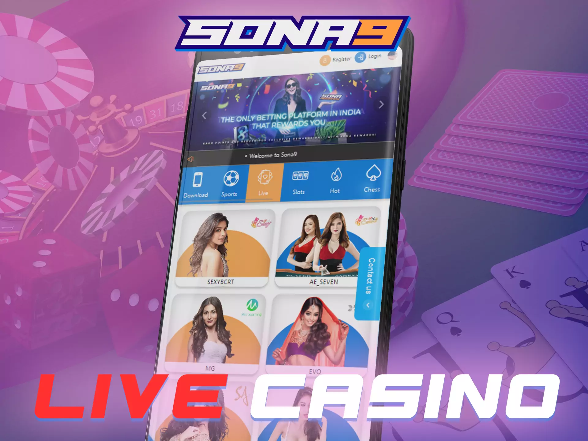 Meet real dealers in the Sona9 live casino.