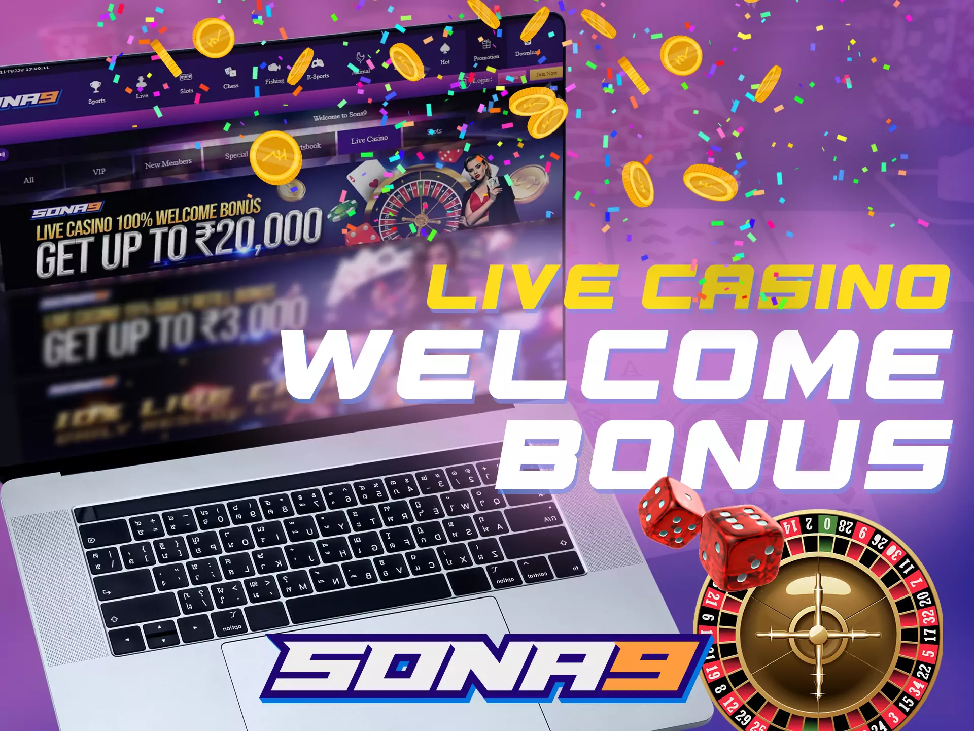Live casino players, can get a special bonus from Sona9.