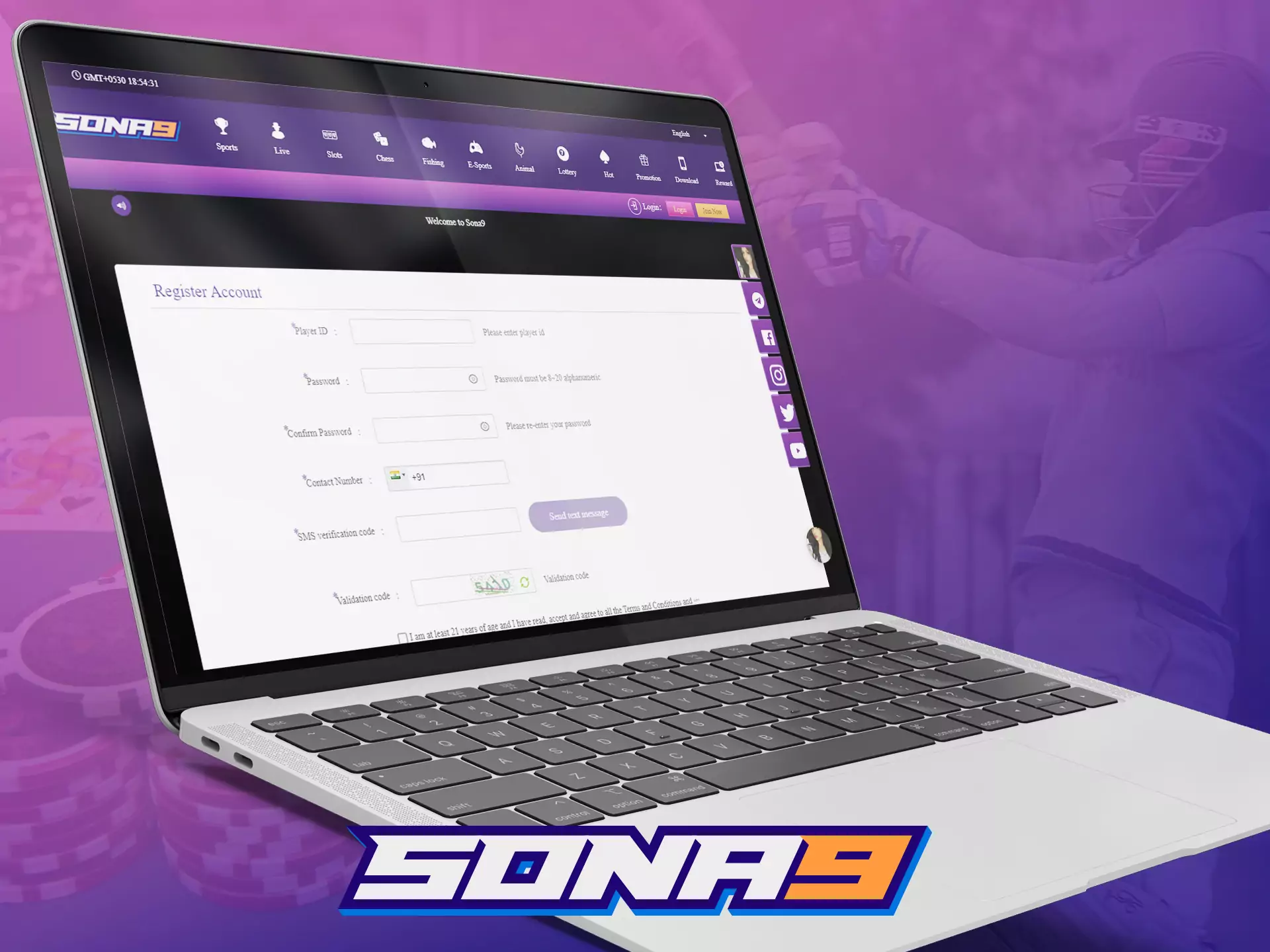 To join Sona9, create an account.