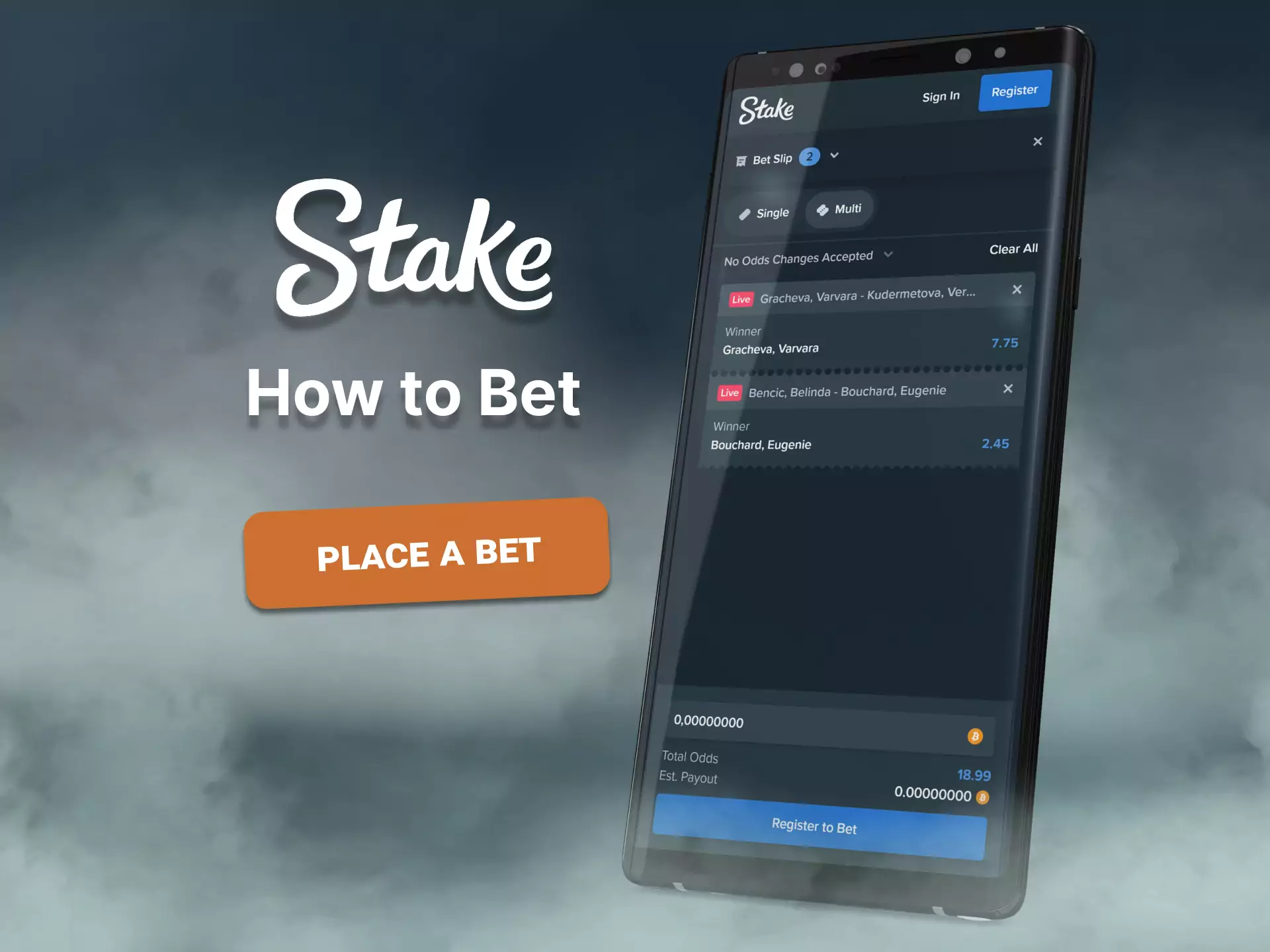Use this instruction to place your first bet with Stake.com.