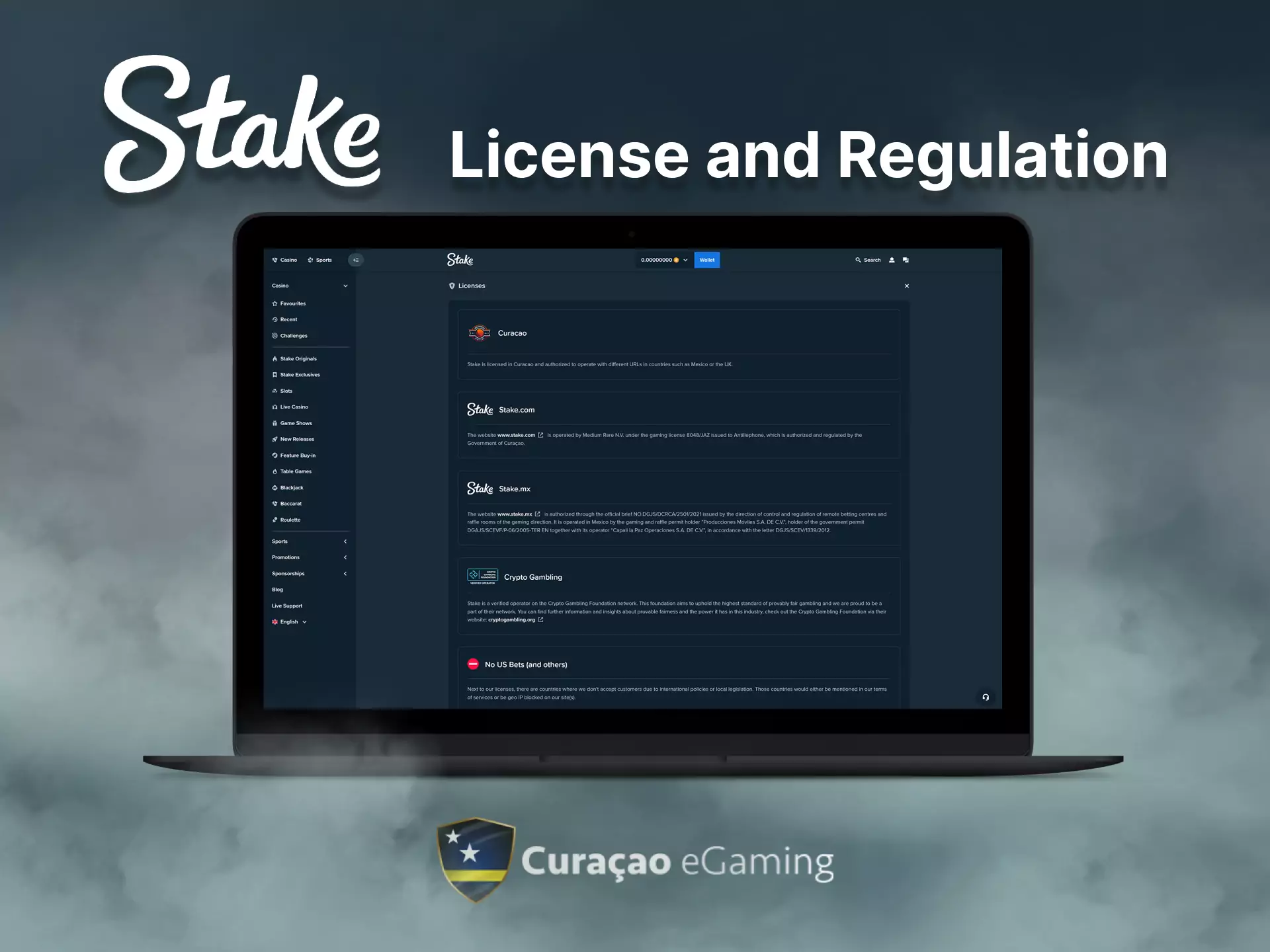 In India, Stake works legally thanking the Curacao Egaming license.