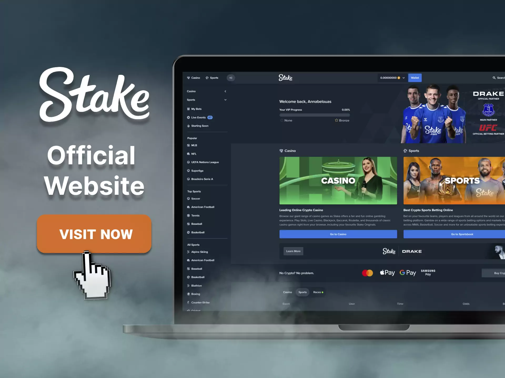 Place bets only on the official website of Stake and avoid fraud.