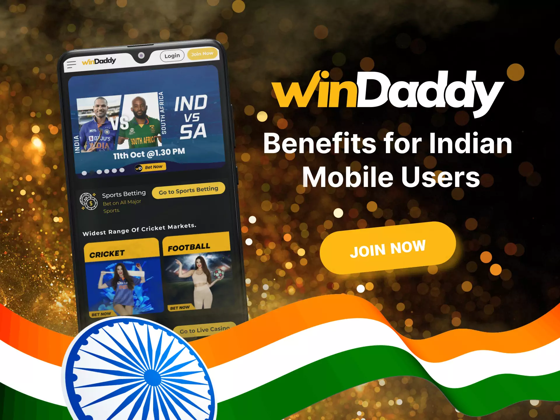 Use all the advantages of the mobile site of Windaddy to the maximum.
