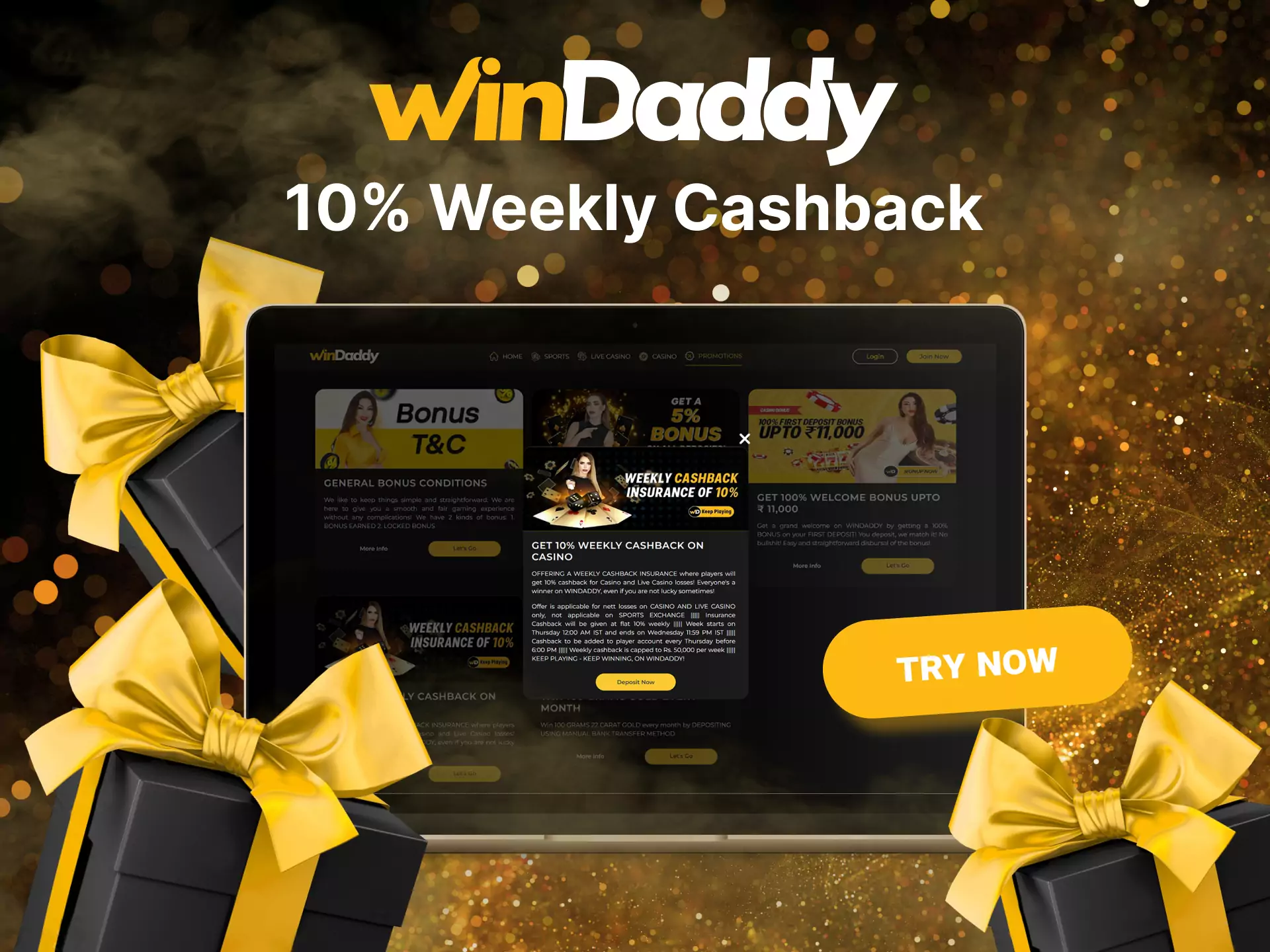 Try 10% weekly cashback bonus on the Windaddy platform.