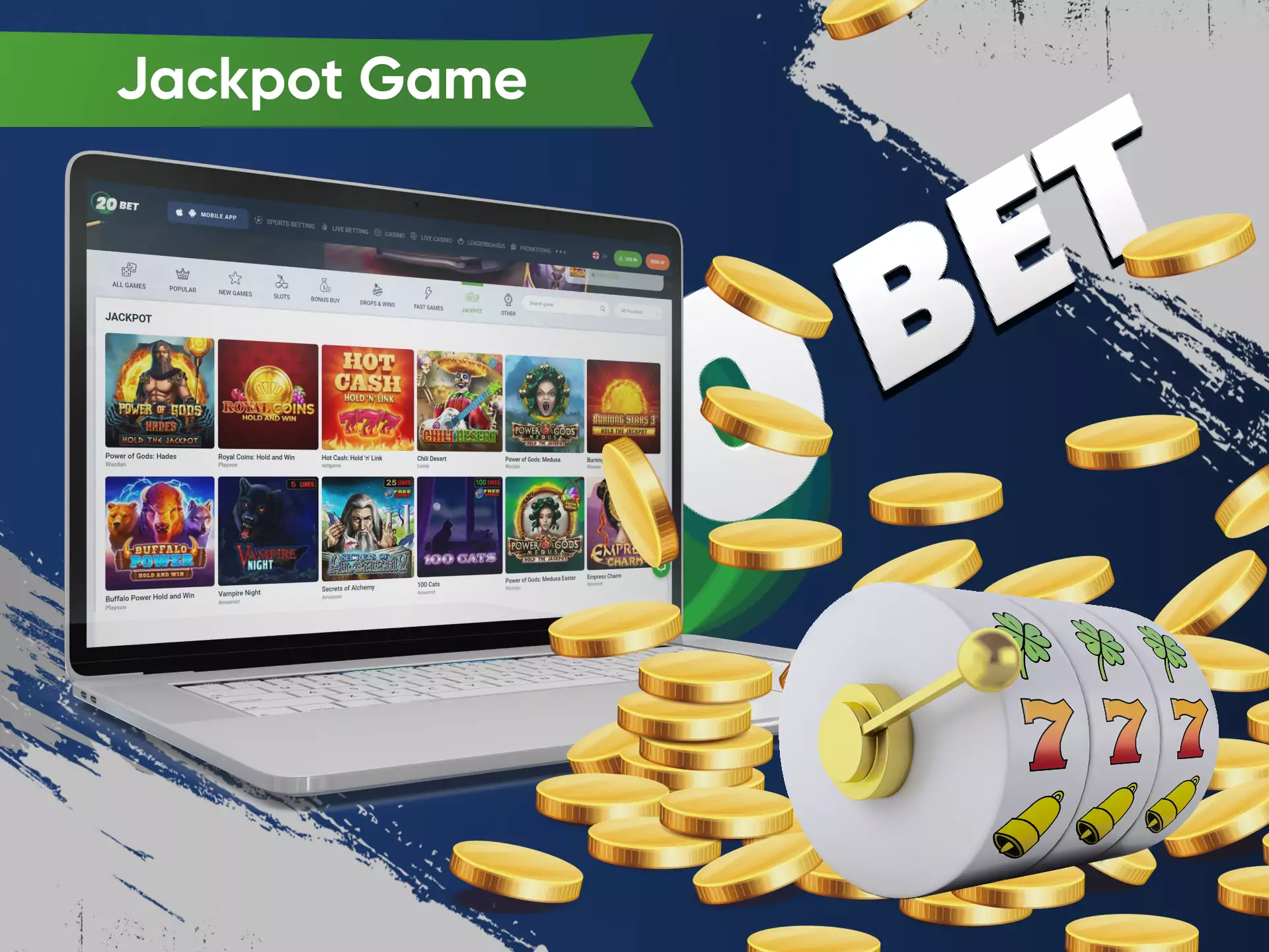 Go to the 20bet casino to win a jackpot in an online game.