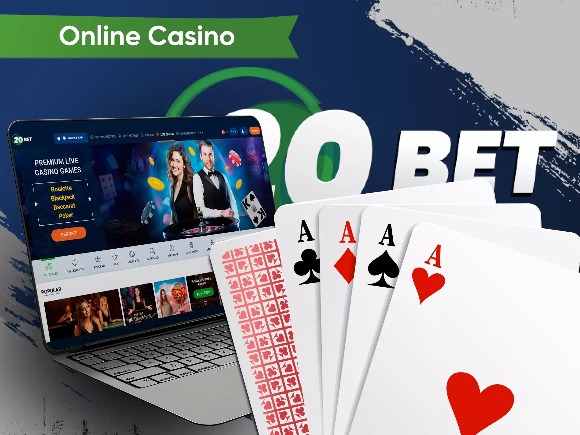 Besides betting, try casino entertainment on the 20bet website.