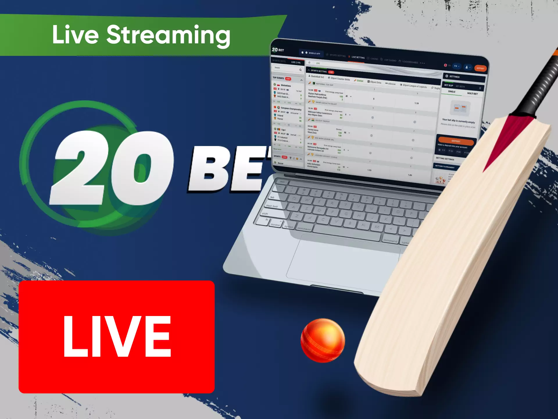 On 20bet, you can follow live events.
