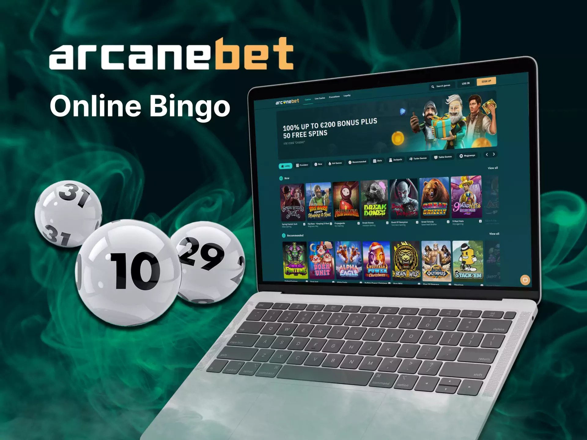 Play online bingo at Arcanebet.