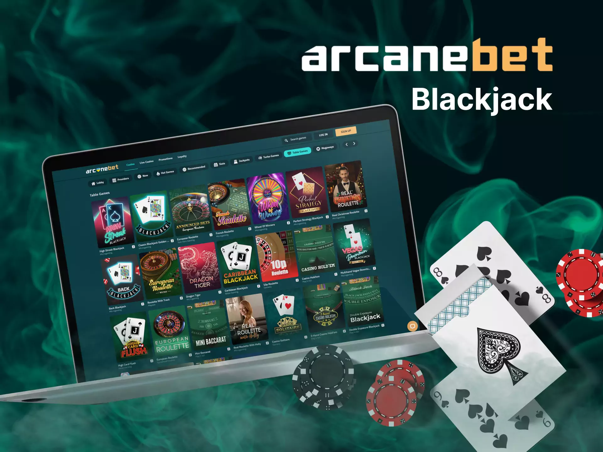 Play blackjack at the Arcanebet casino.