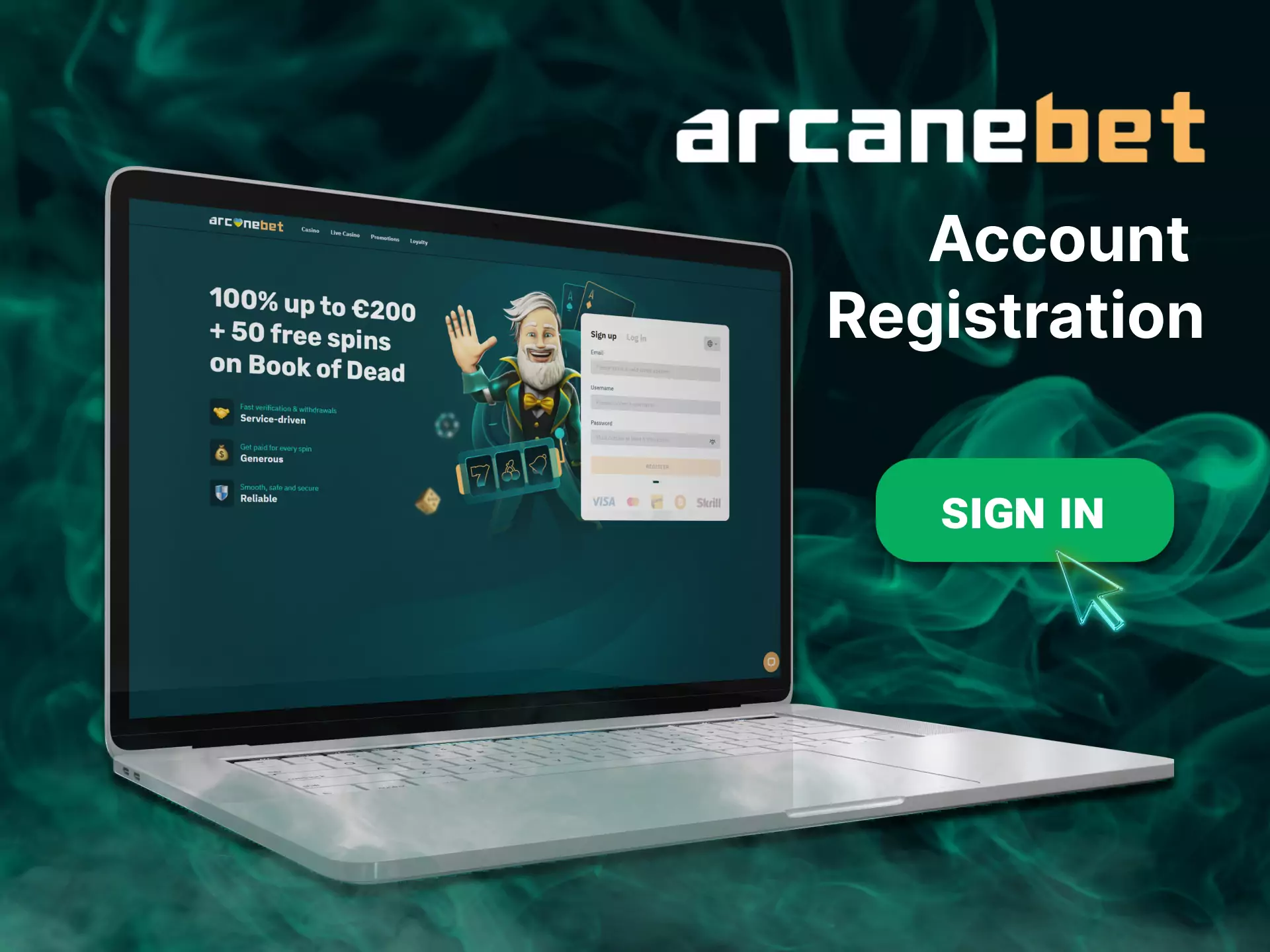 Go through a simple and quick registration of Arcanebet.