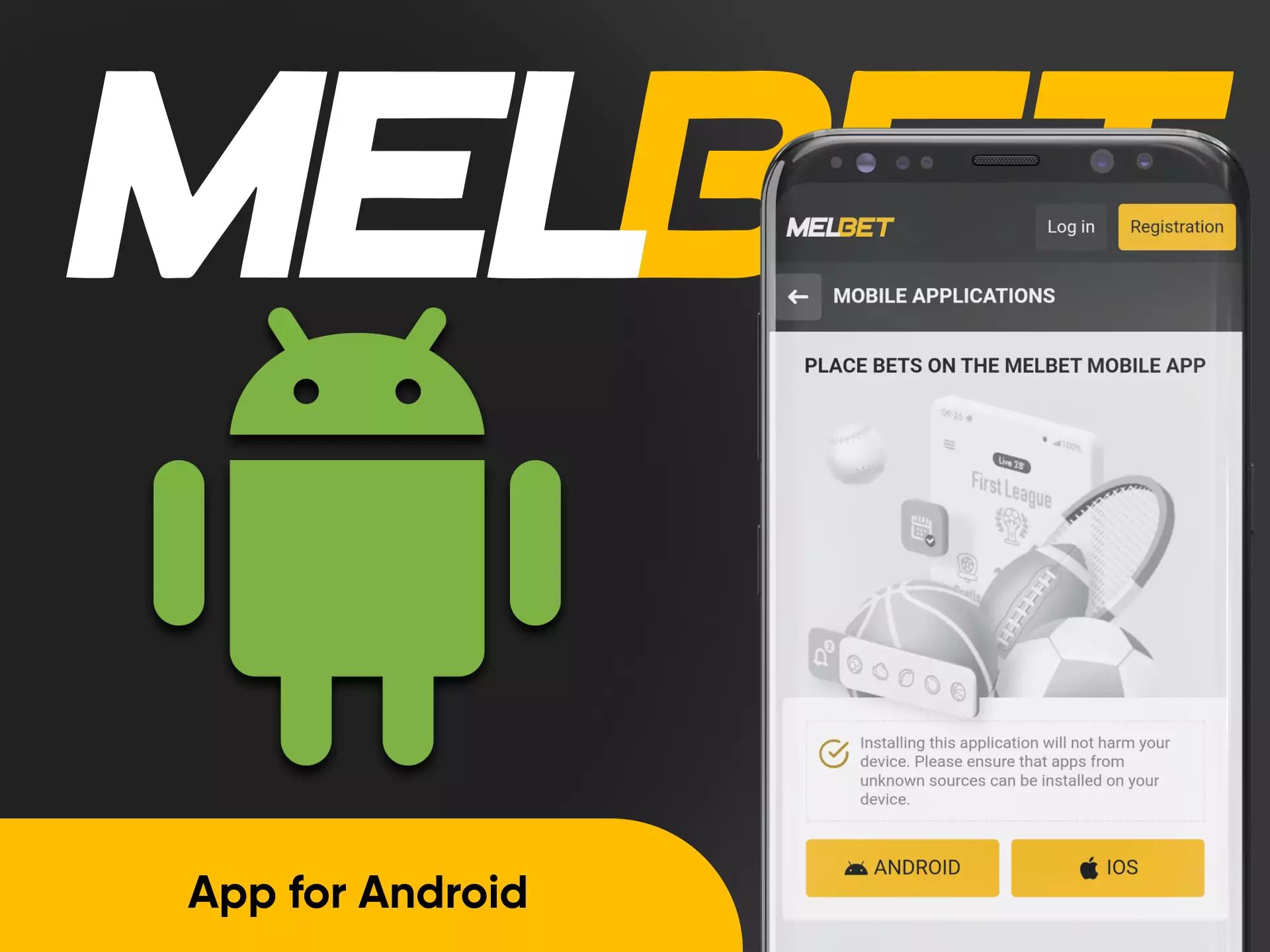 For Android devices, there is an apk file on the Melbet official site.