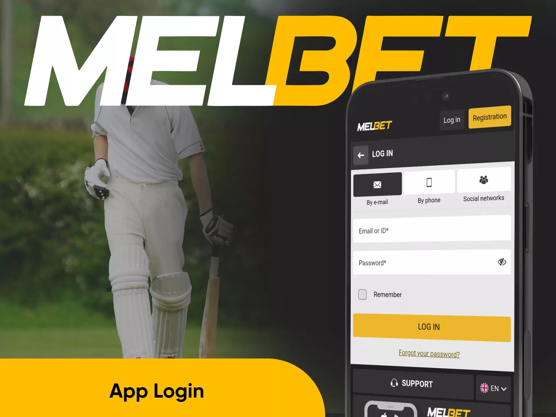 Log into the Melbet app to get access to entertainment.