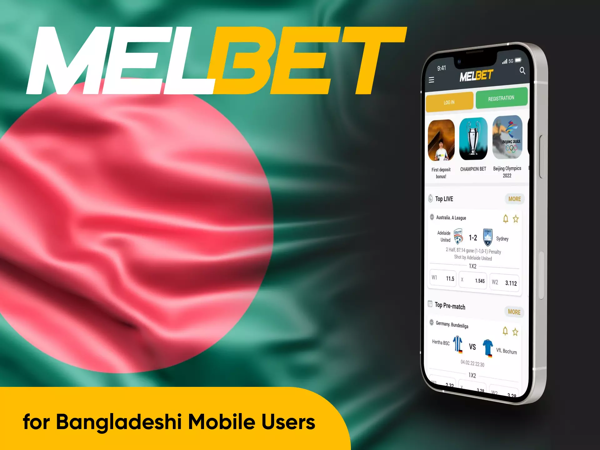 The Melbet app is allowed for users from Bangladesh.