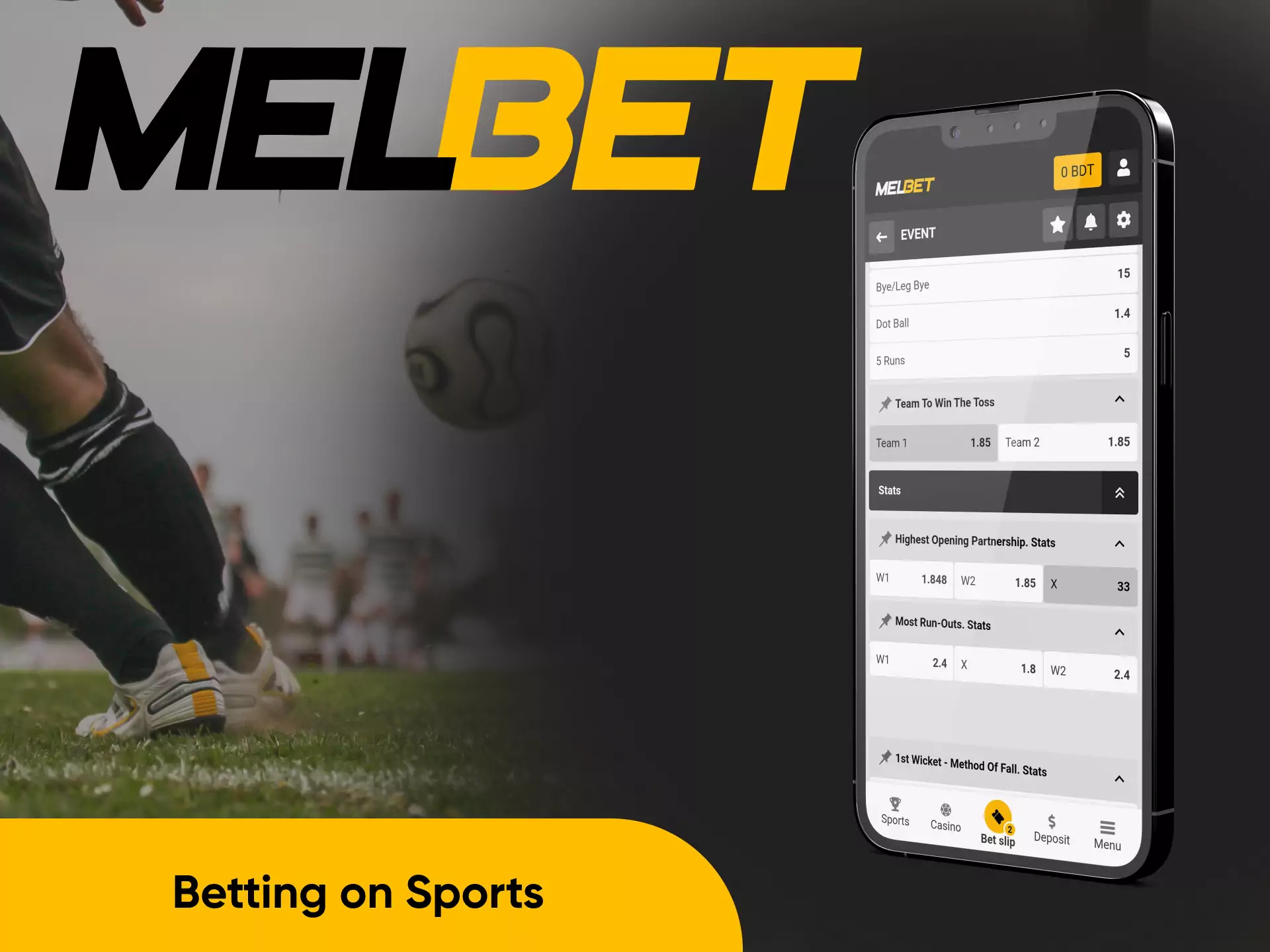 Betting on sports matches is the main activity of the Melbet app.