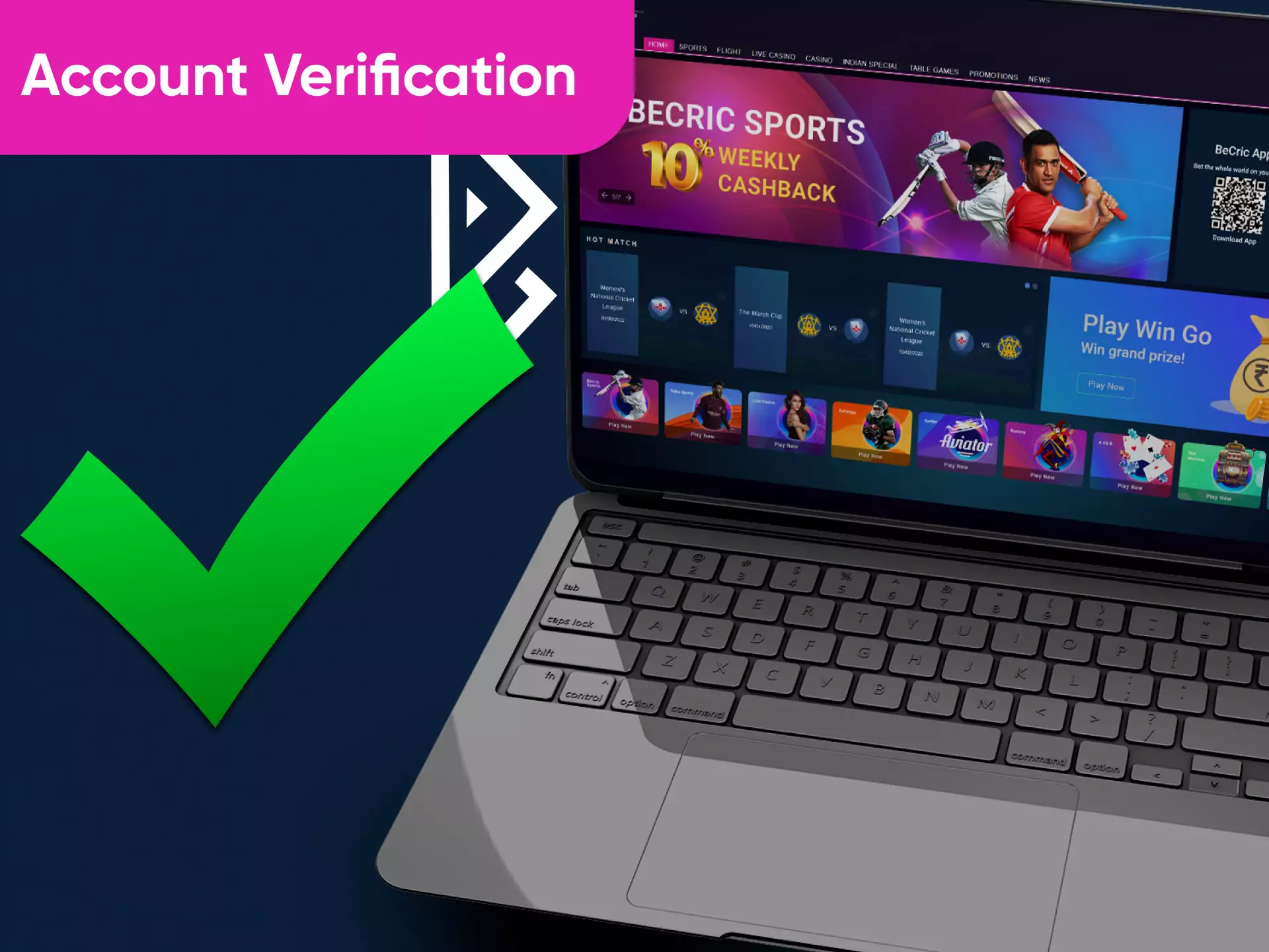 Before starting betting, you have to verify your Becric account.