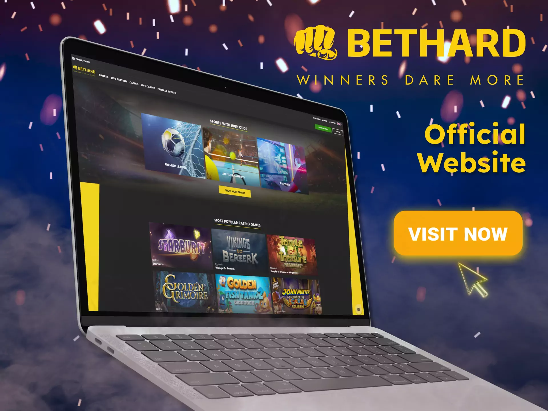 The official website of Bethard offers players a wide range of functions.