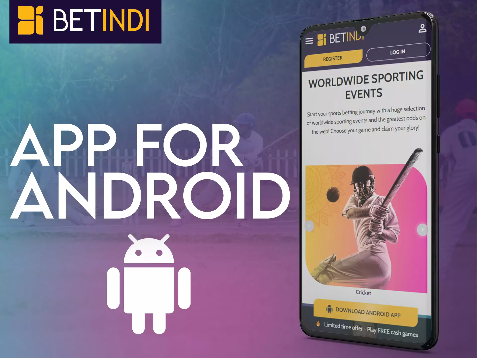 Install the Betindi app for an Android device.