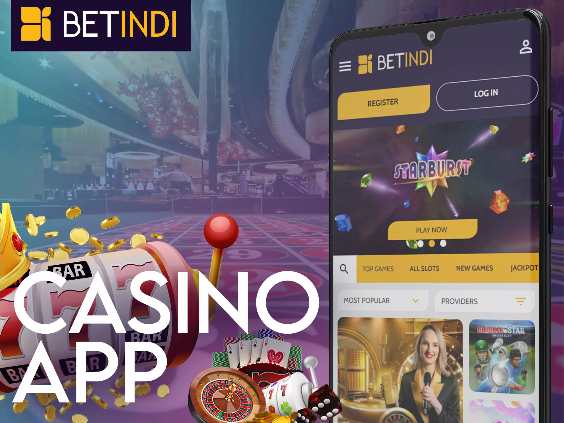 Try the convenient and functional Betindi casino app.