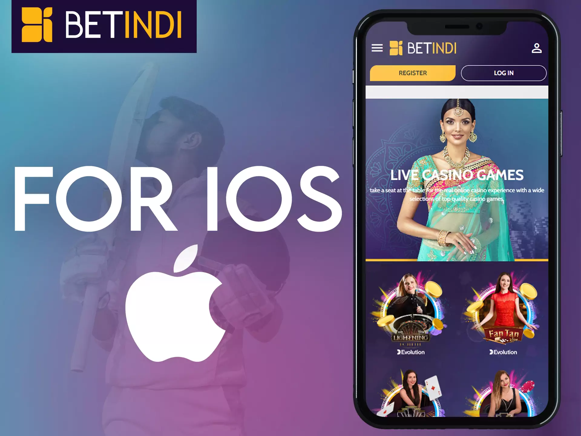 Install Betindi on your iOS device to place bets and play with pleasure.
