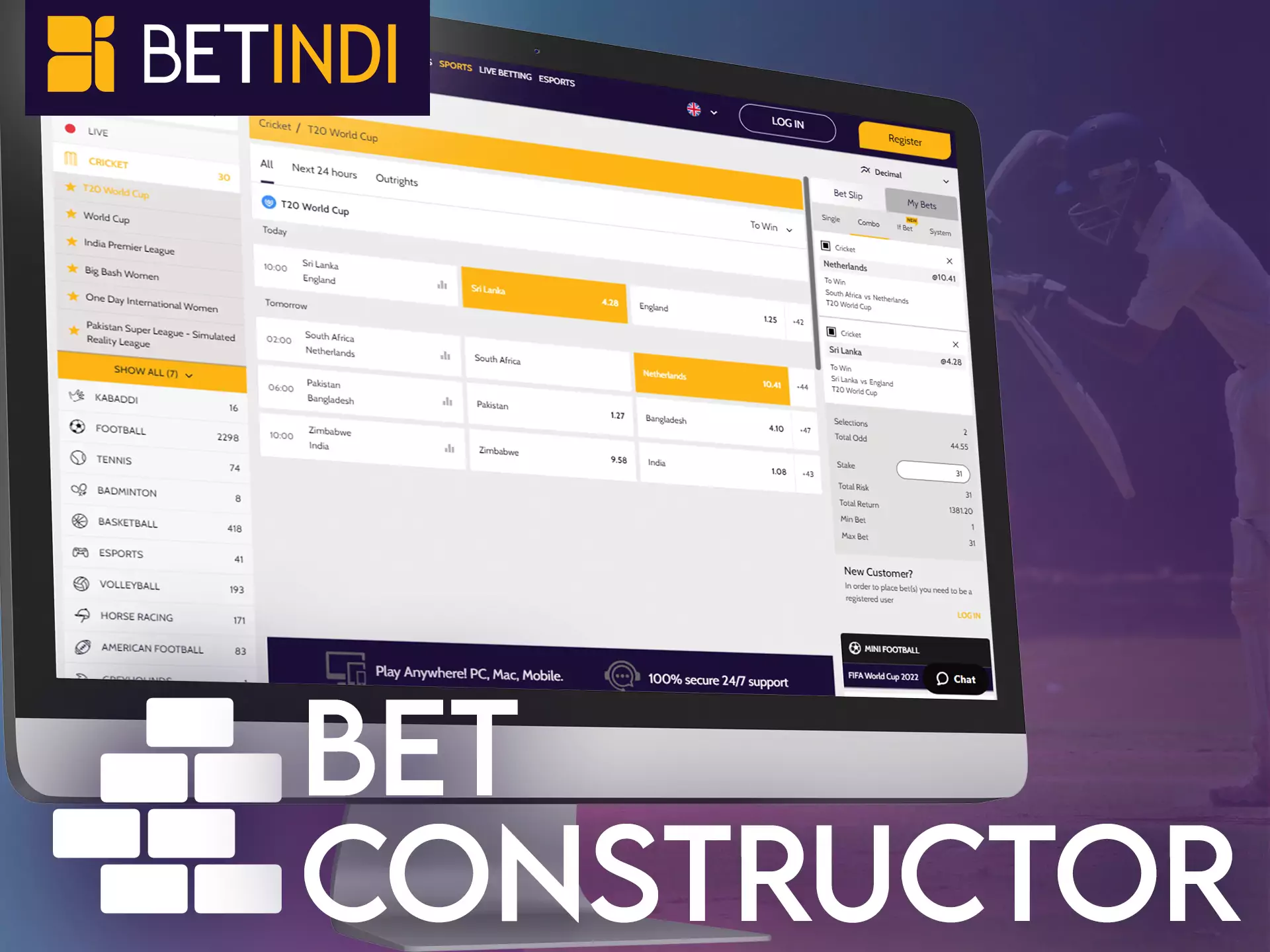 Try the constructor for betting on Betindi.