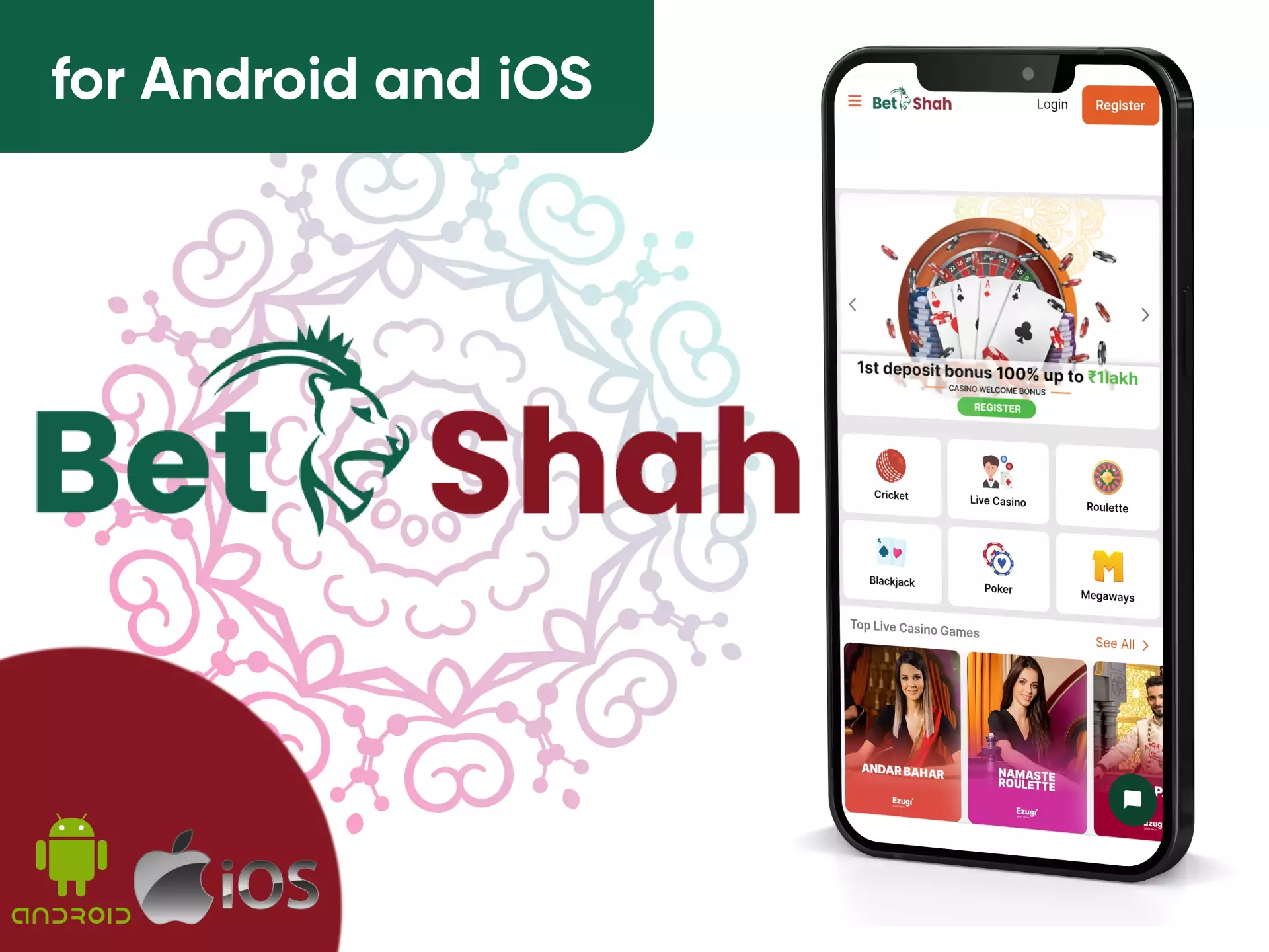 Use your mobile devices on Android or iOS to place bets on Betshah.