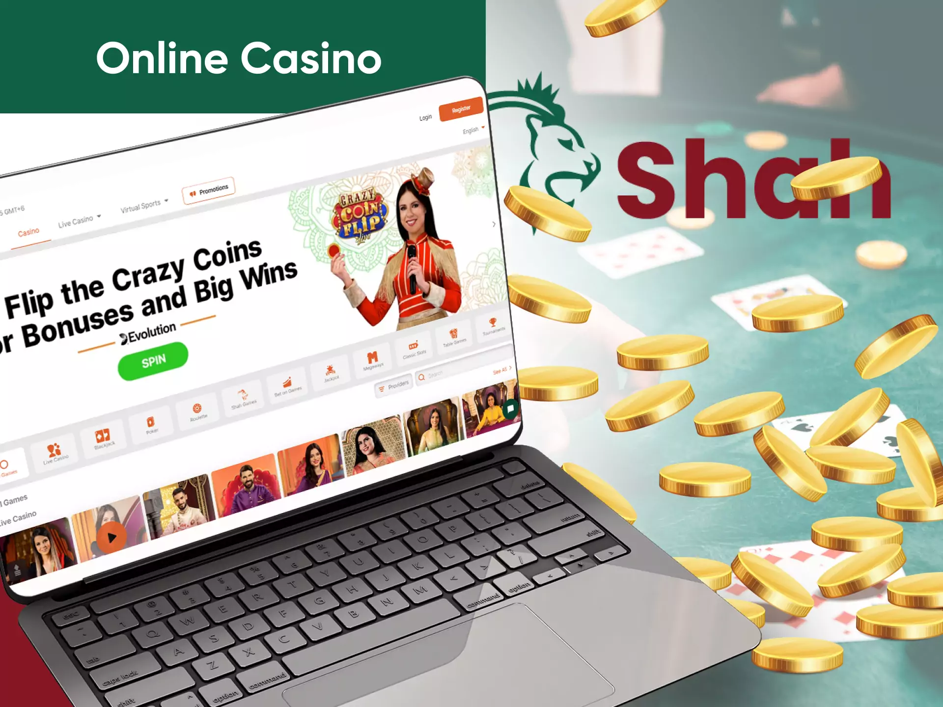 Besides betting, you can play casino games on Betshah.