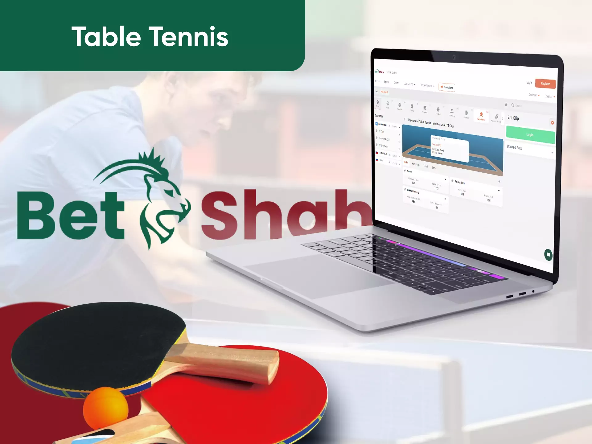 On Betshah, you can place bets on table tennis events.