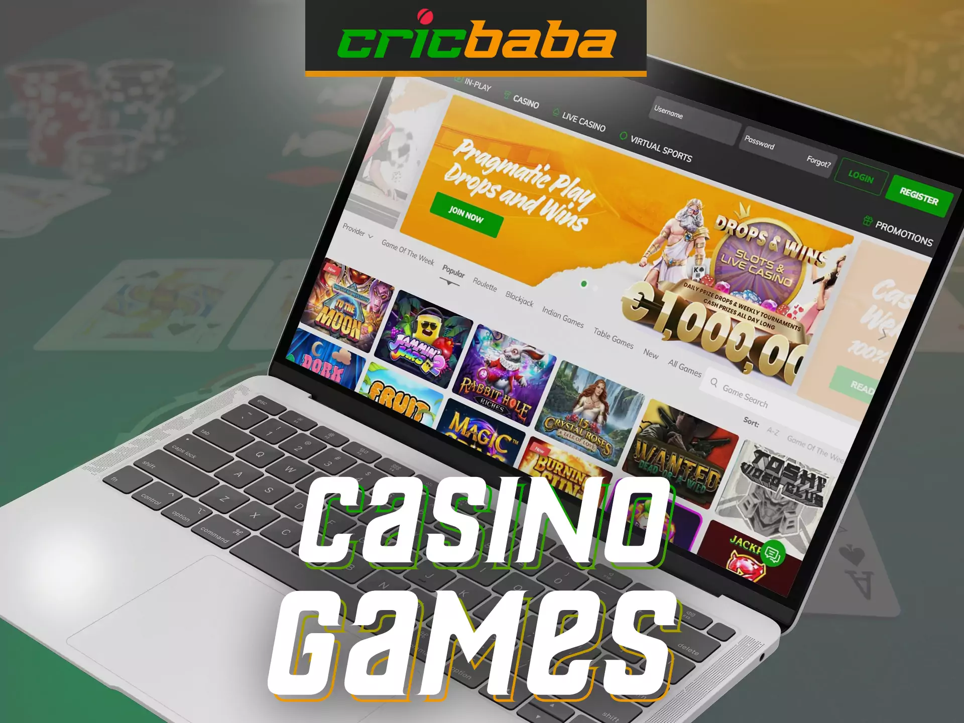Try different games at Cricbaba casino, find the most interesting ones for yourself.
