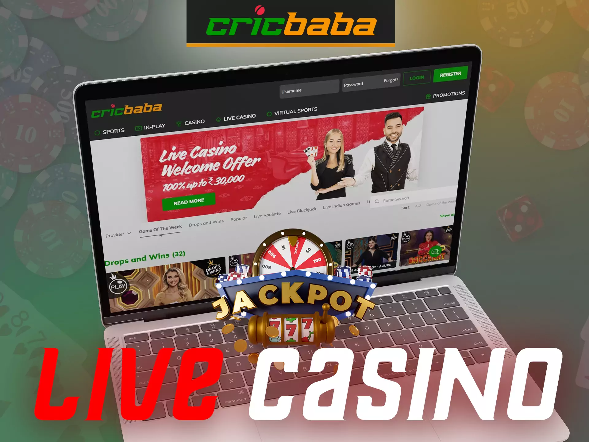 Play live casino Cricbaba, choose your favorite game.