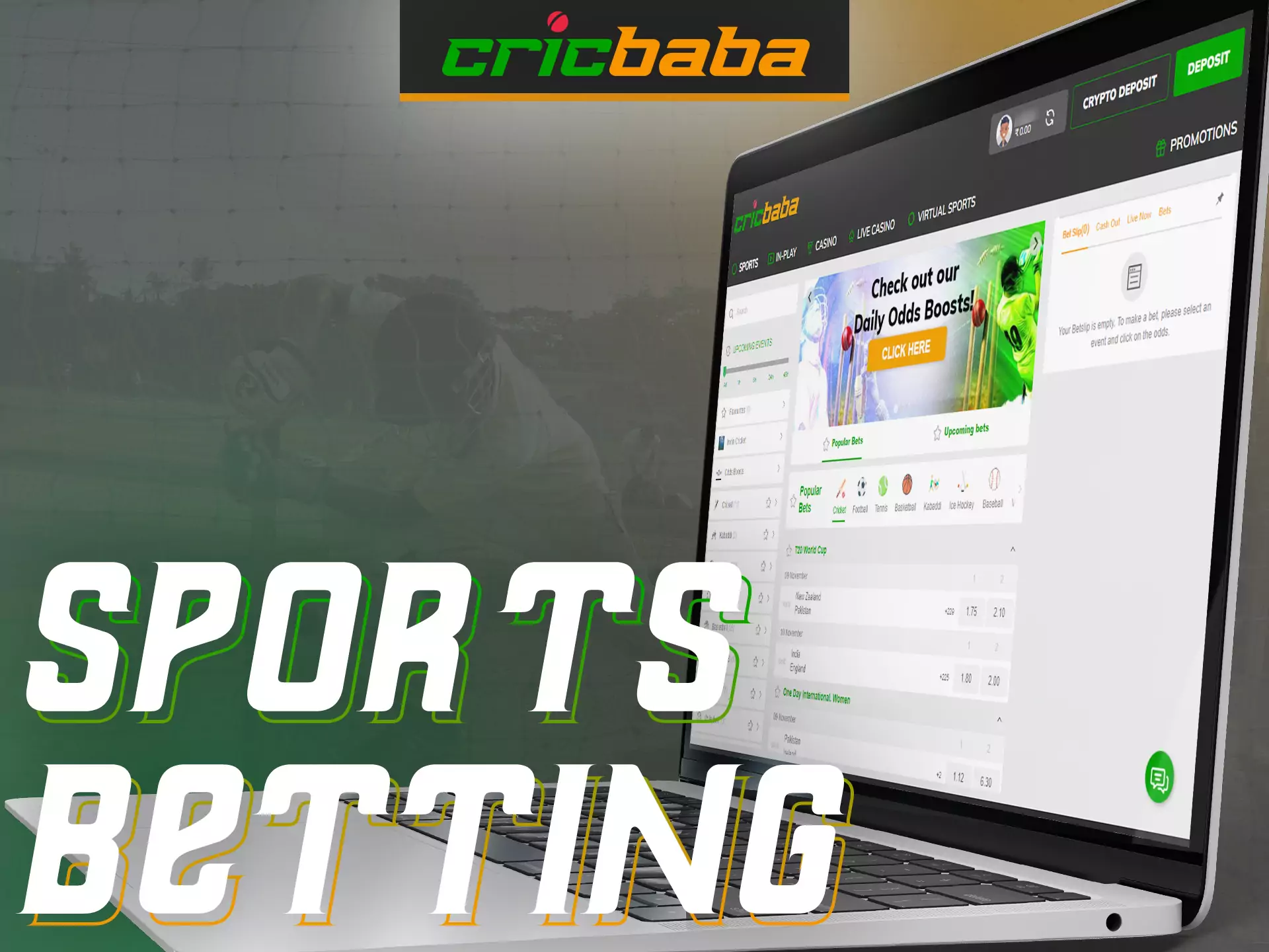 With Cricbaba, you can bet on a variety of sporting events.