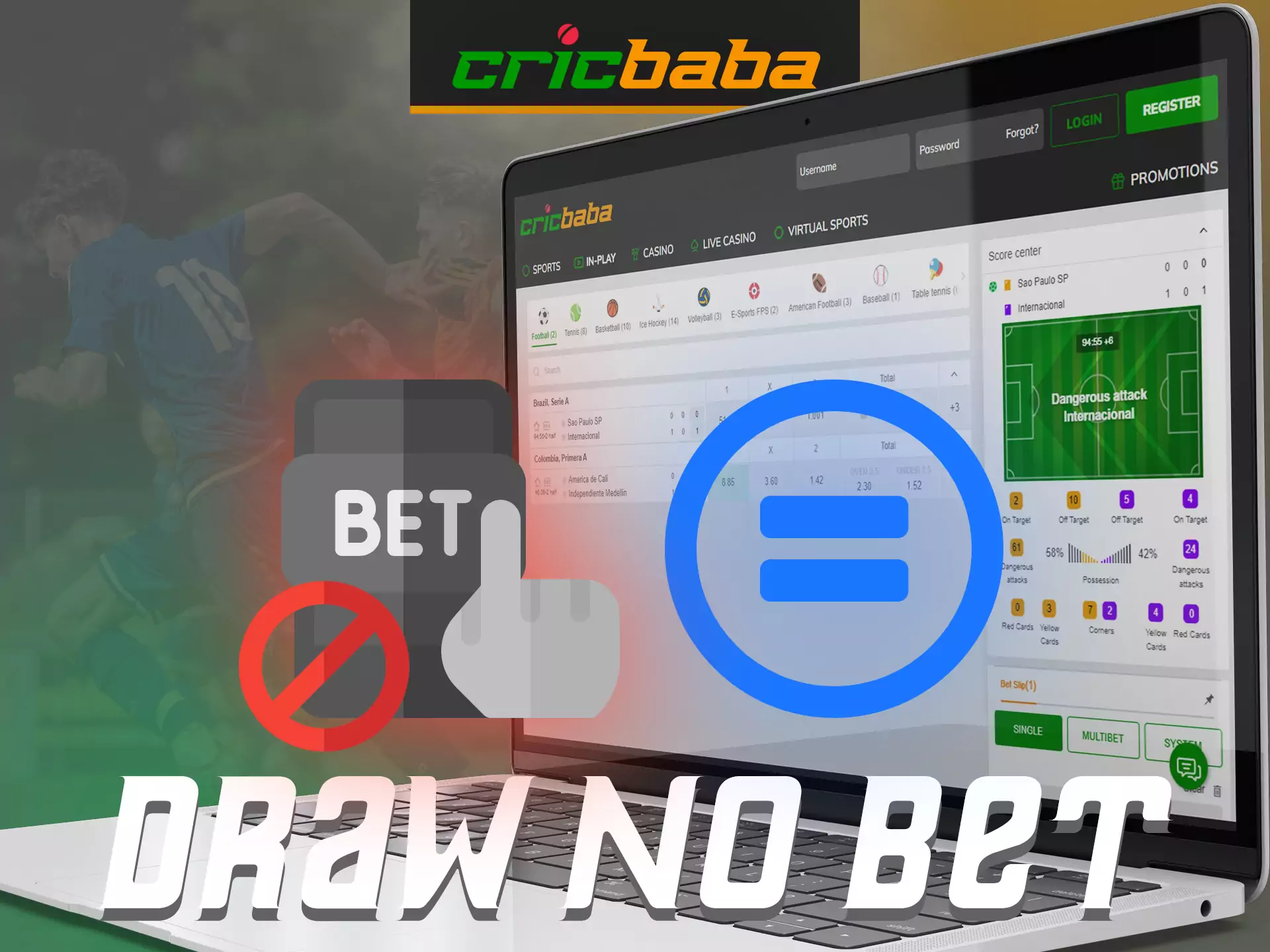 Try a special betting option on Cricbaba, profitable draw no bet.