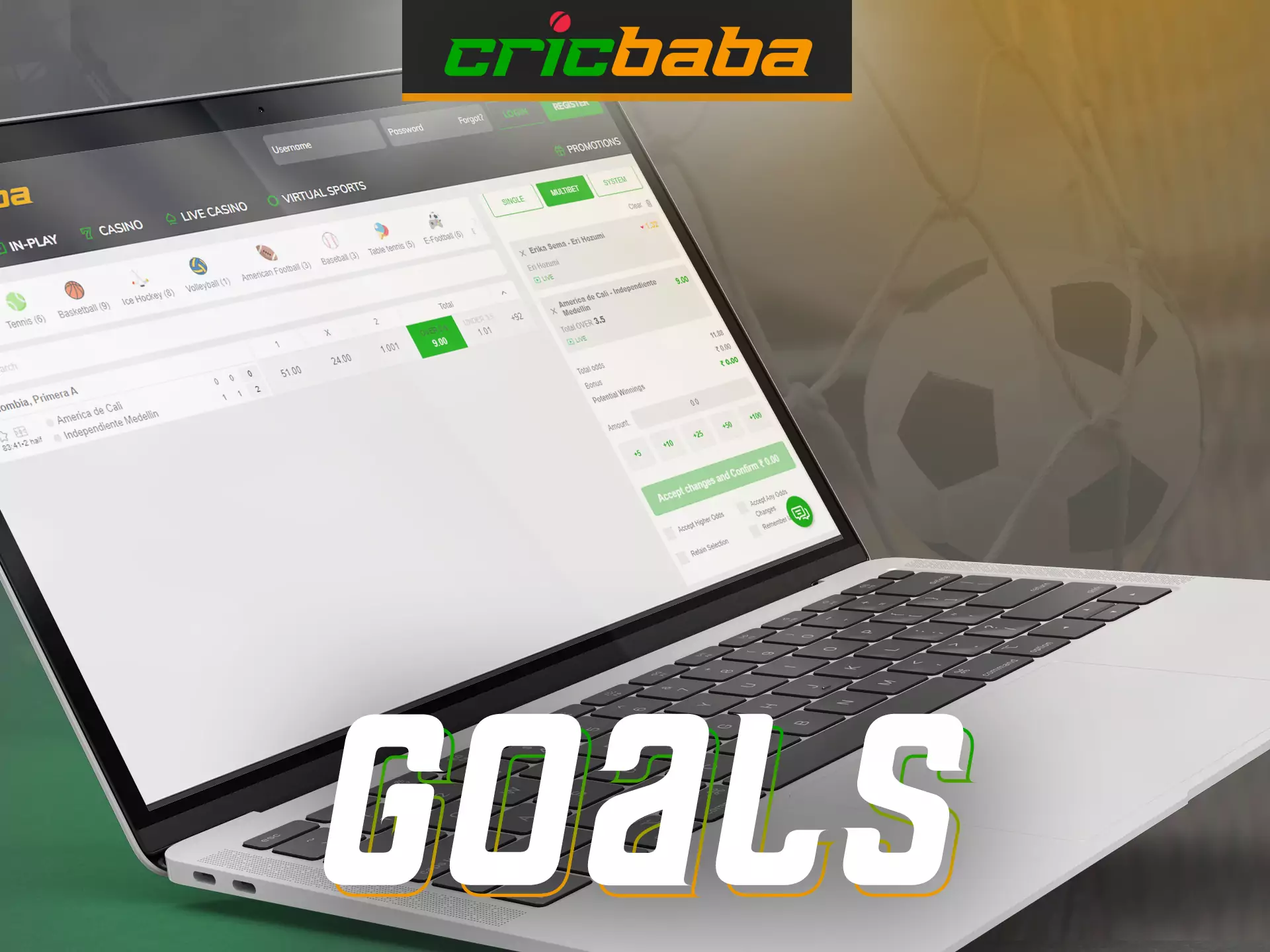 Try one of the options for betting on Cricbaba, on a goal, for example in football.