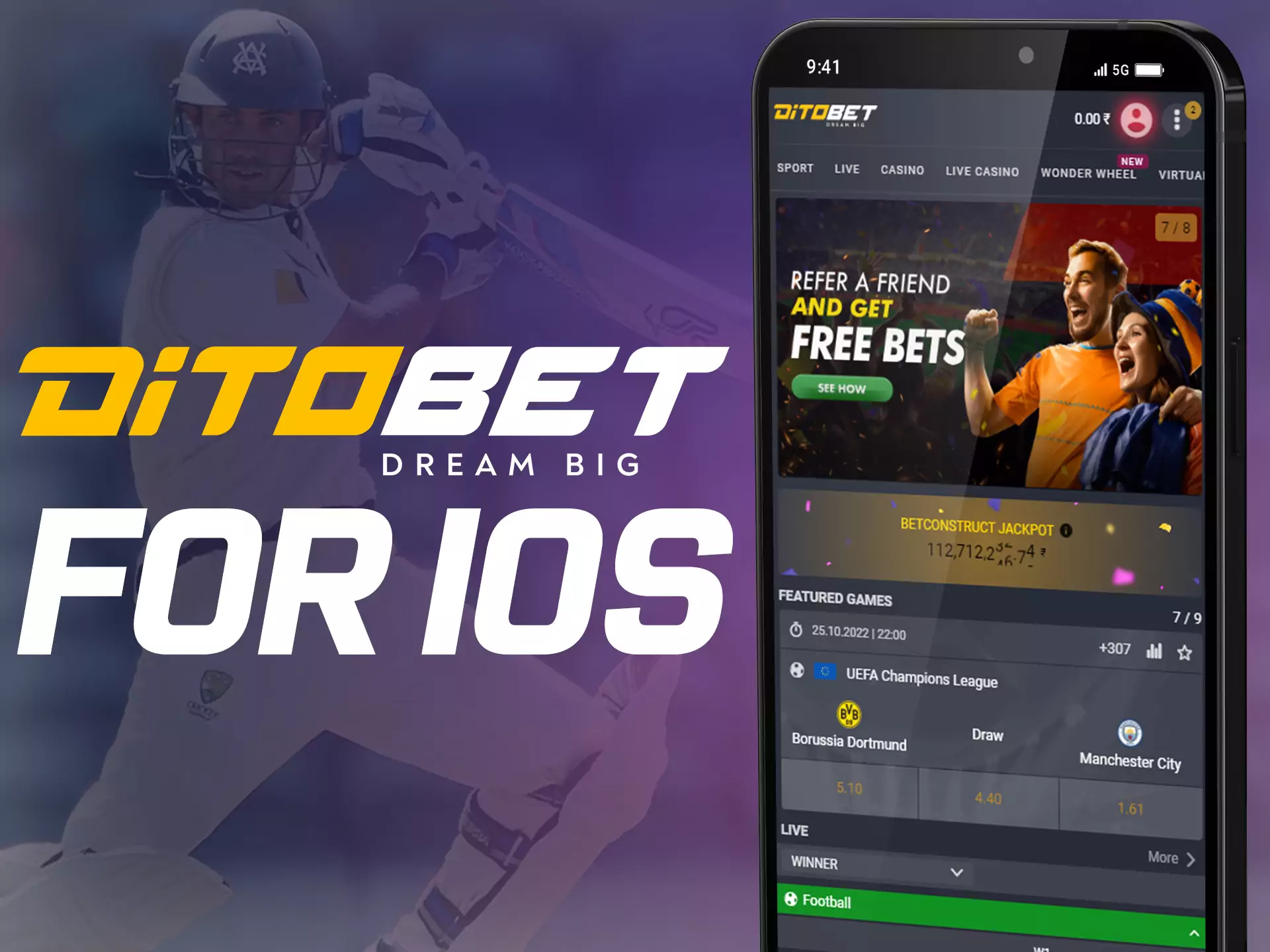 Play with Ditobet on any iOS device.