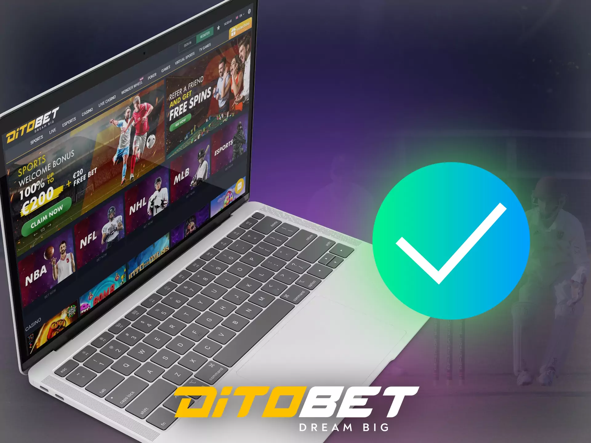 Verify your identity with documents and play with Ditobet.