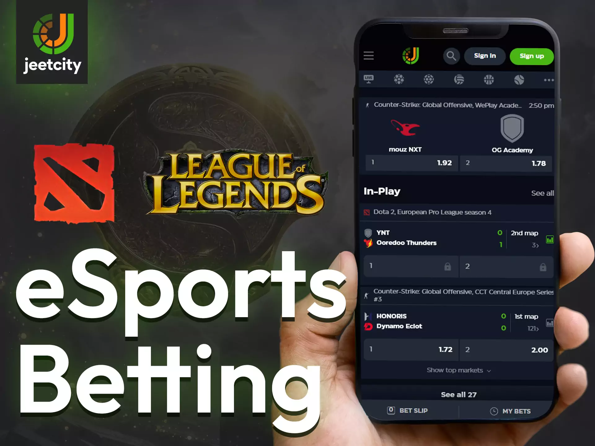 Place bets on any esport events on JeetCity.