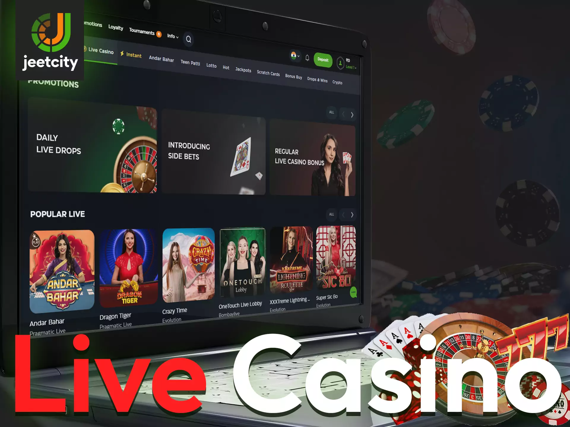 JeetCity offers to try to play your favorite games at the live casino.