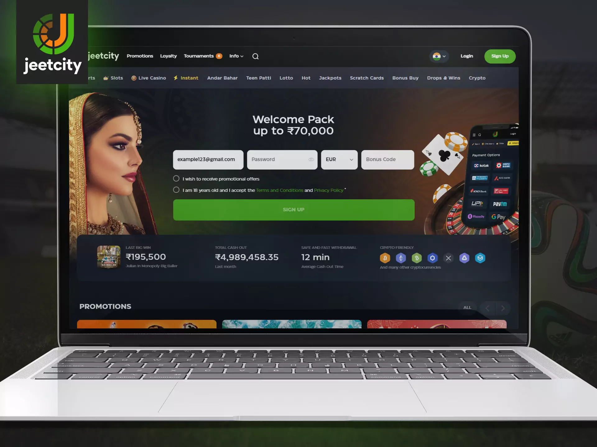 Use JeetCity on your personal computer and place bets without restrictions.