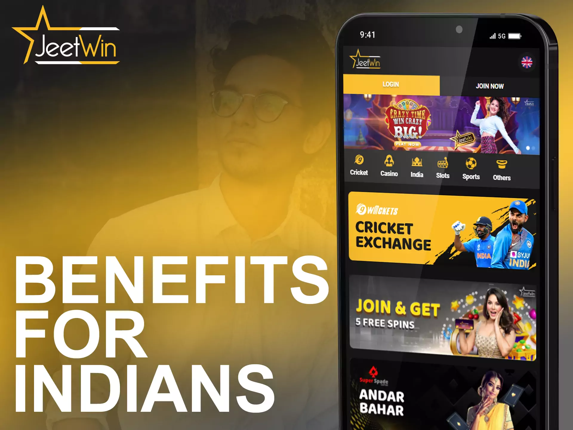 Take advantage of the JeetWin mobile app in India.
