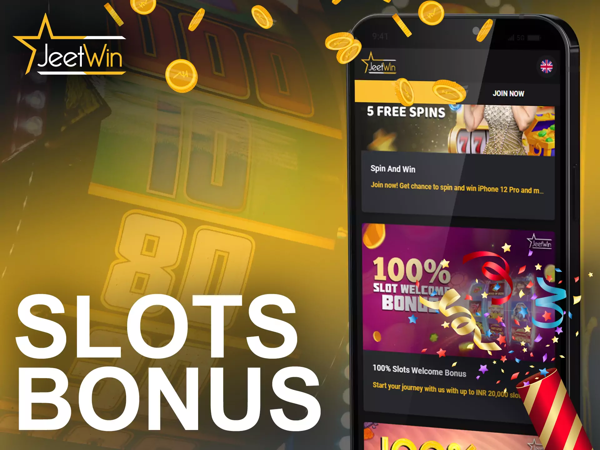 Get a special bonus for playing slots at JeetWin.