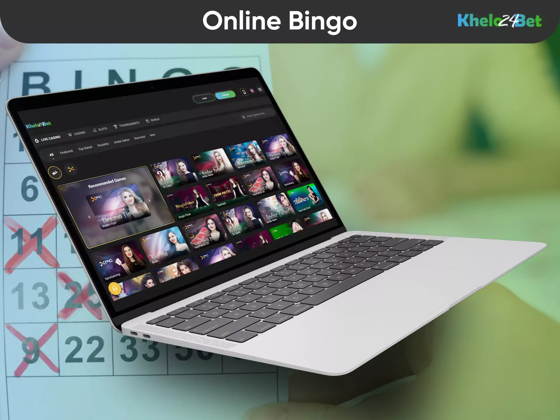 Play bingo games on the Khelo24bet site.