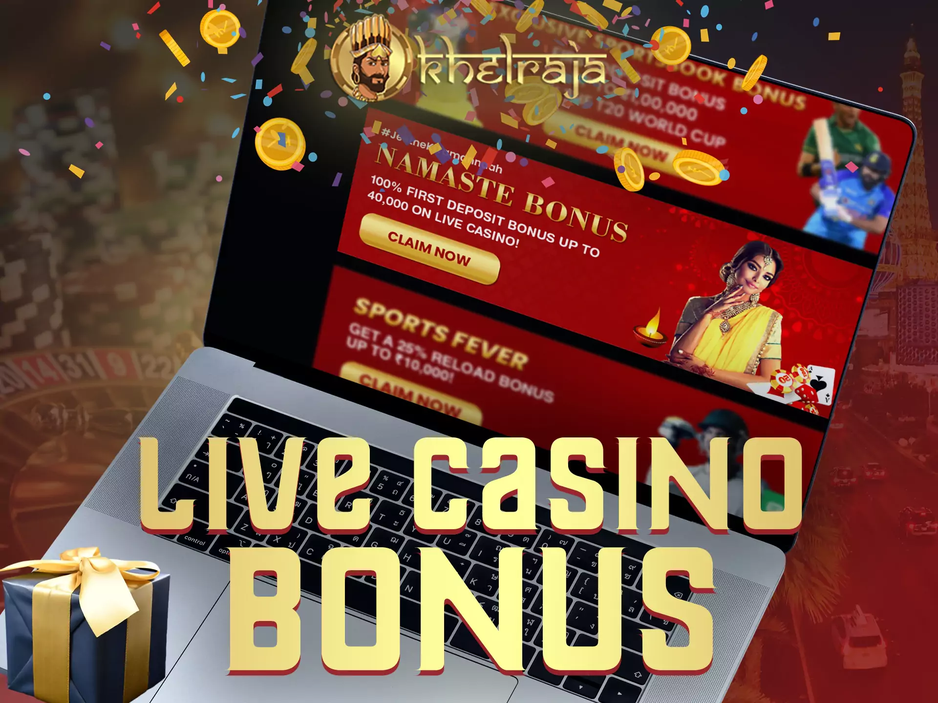 Casino fans can get a special bonus for playing live games on the Khelraja site.