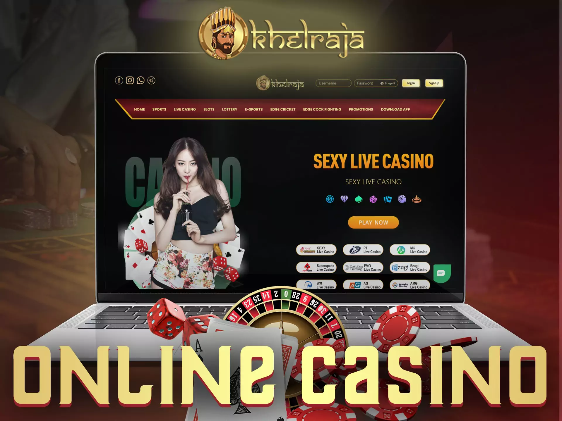On the Khelraja there is a lot of casino entertainment from slots to table games in the live section.