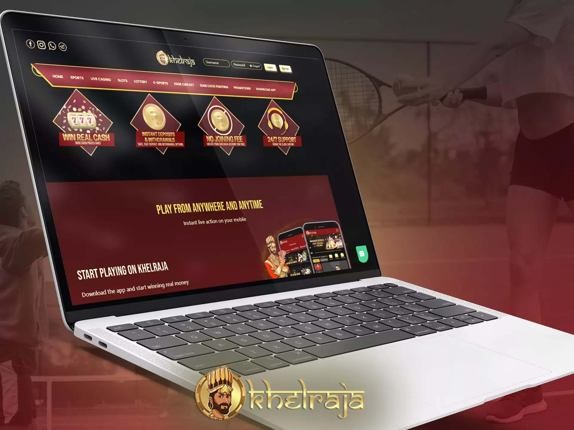 The Khelraja website works great on PC devices.