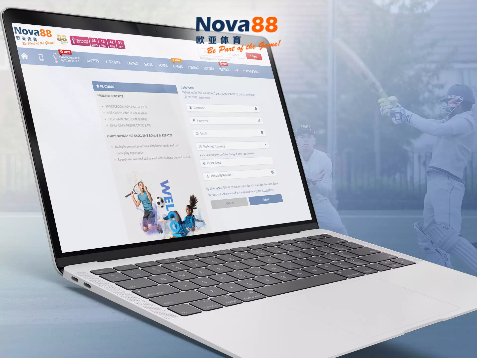 If you are a newcomer at Nova88, create an account and verify it.