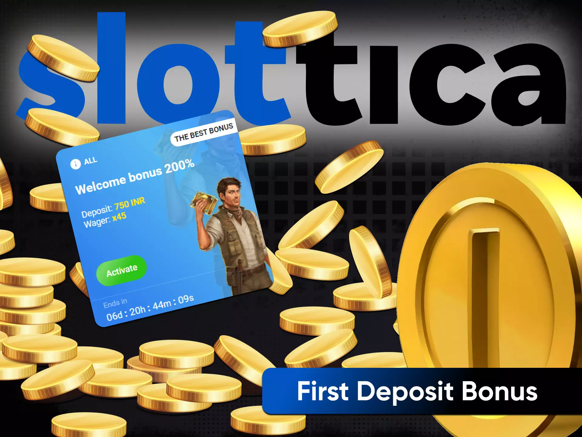 Newcomers get a welcome bonus from Slottica after they make the first deposit.