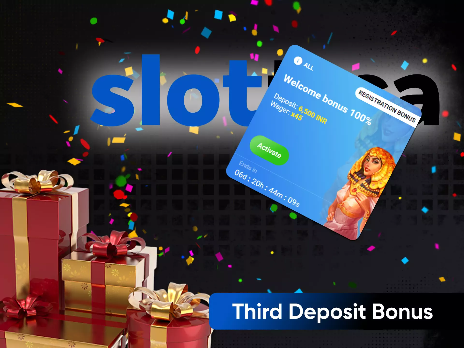 On Slottica, there is a third-deposit bonus as well.
