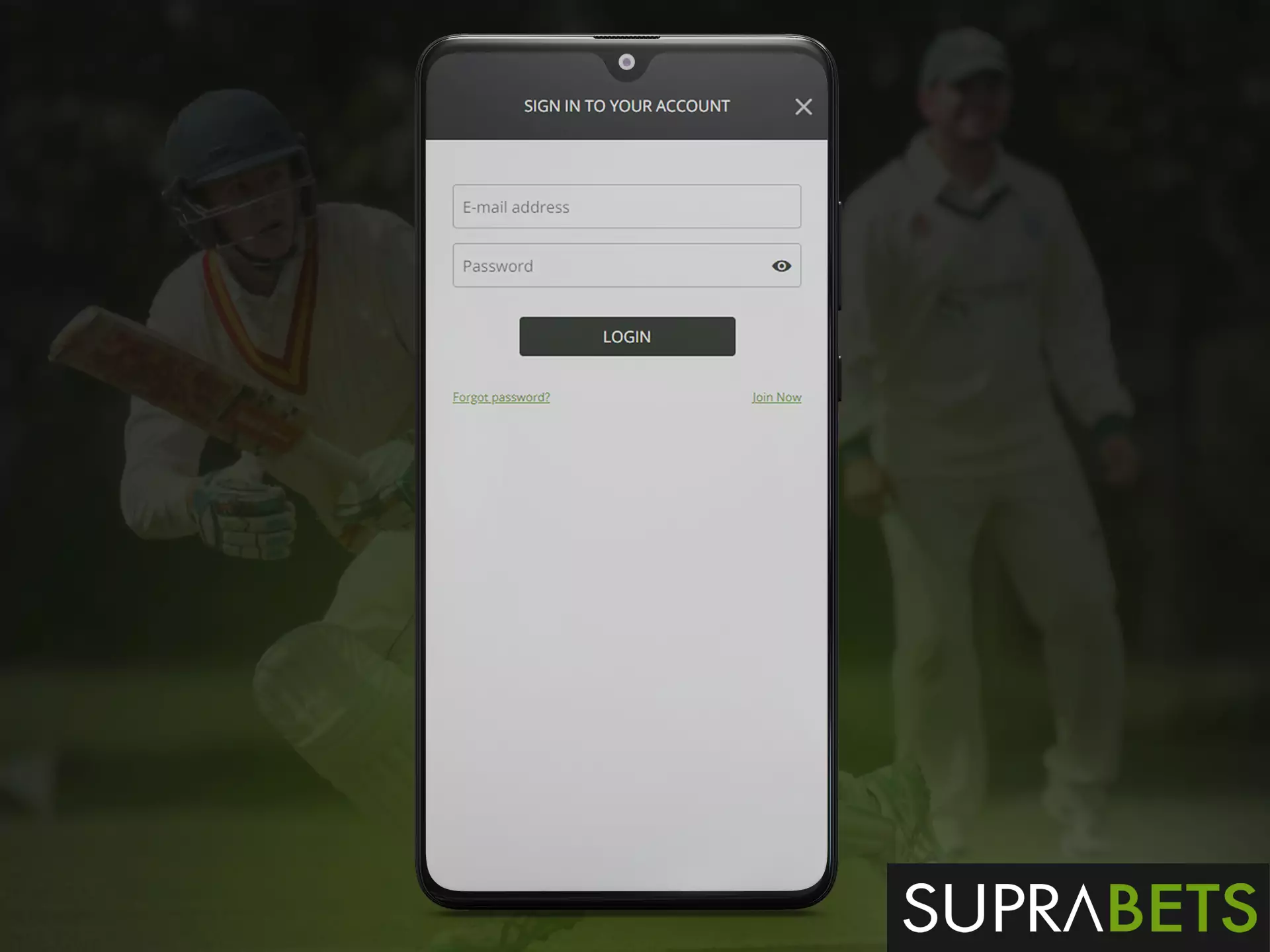 Log into your Suprabets account, place bets and play with pleasure.