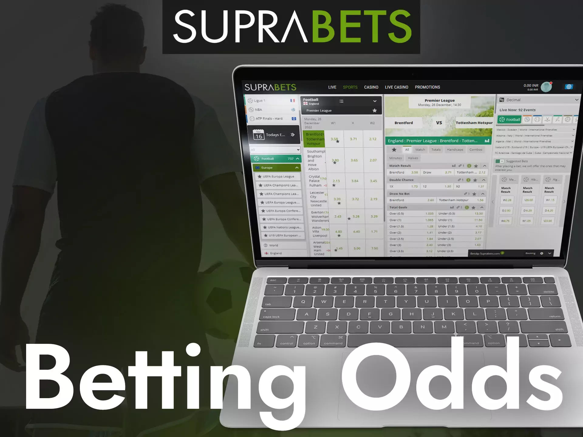 Suprabets offers special betting odds on any sporting event.