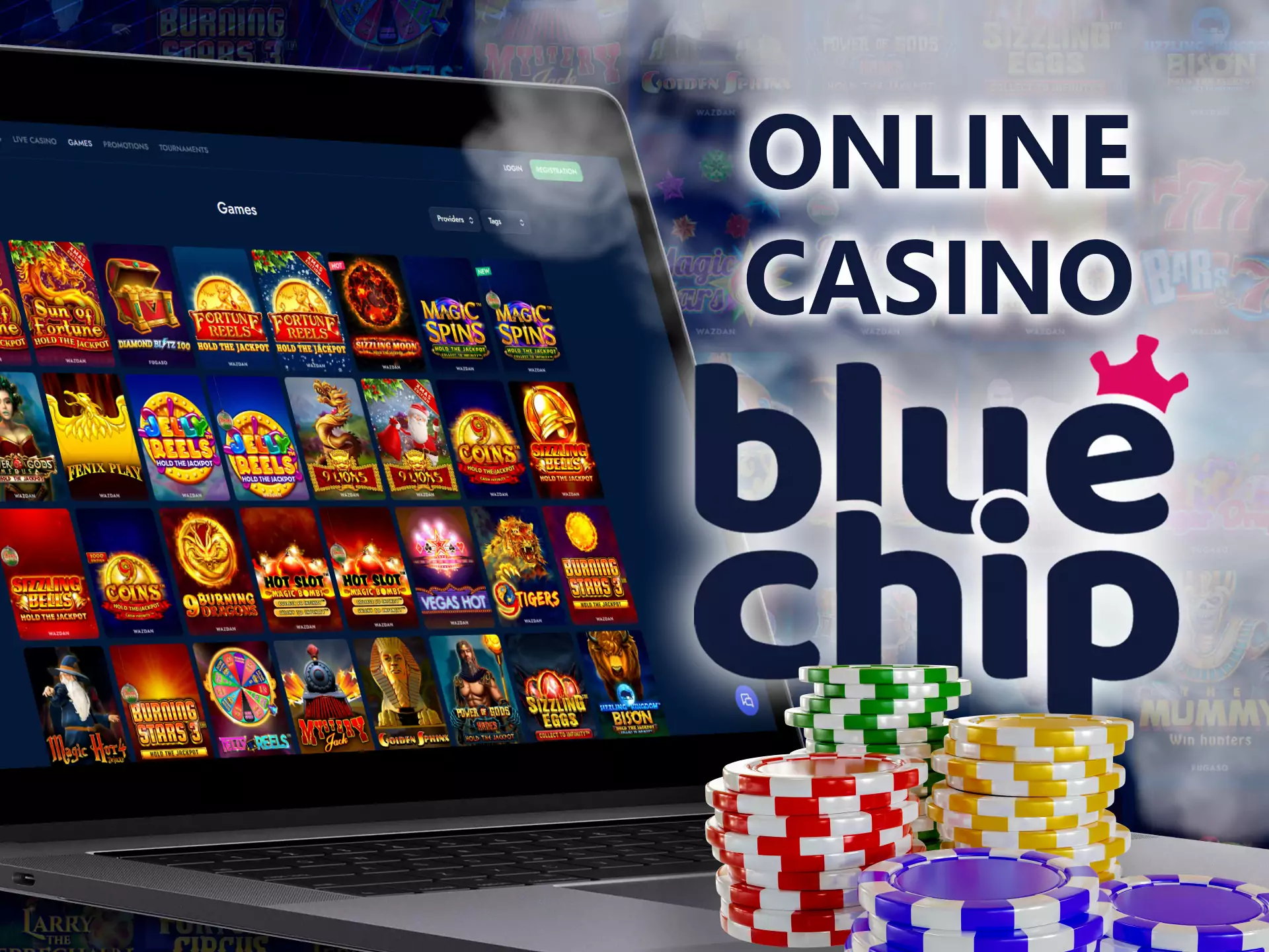 On Bluechip, you can also play casino games online and with real dealers.